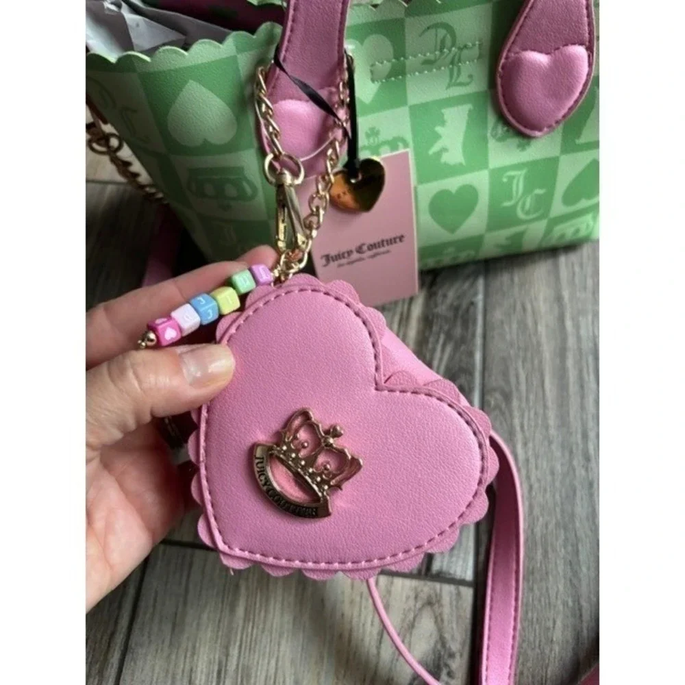 Juicy Couture Sweet Break Time Mini Bag Retro Green Pink Heart Y2K Coquette New‎
